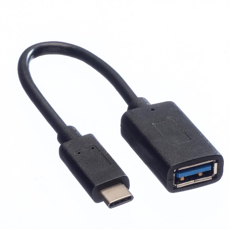 VALUE Câble USB 3.2 Gen 1, Type C - A, M/F, OTG, noir, 0,15 m_1