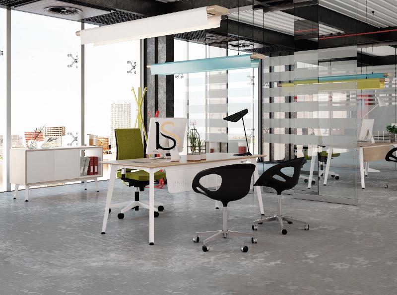 Bureau individuel Arky - 160, Blanc, Anthracite, Oui_1