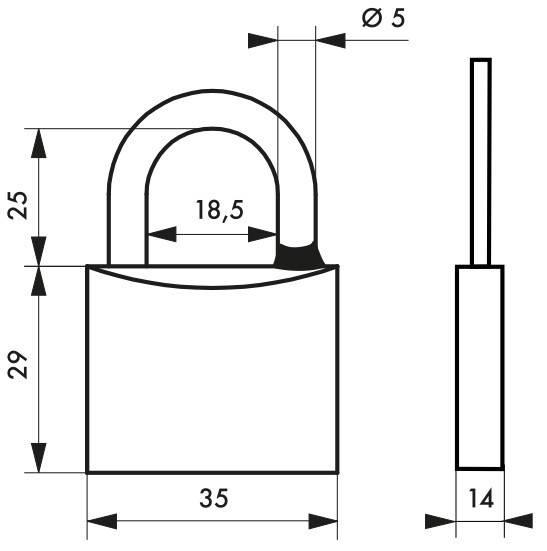 Cadenas à clé Mach 3 - 35 mm - Corps en laiton monobloc - Usage extérieur - Sécurité optimale_1