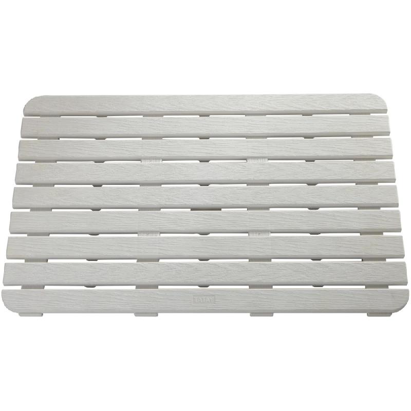 Caillebotis antidérapant à poser - l.80 x L.50 cm, blanc, imitation bois, traité anti-UV - Steppy_1