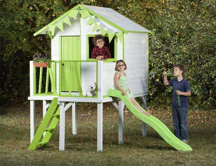 Maisonnette sur pilotis Victor - bois - échelle et toboggan - surface hors tout 6m²_1