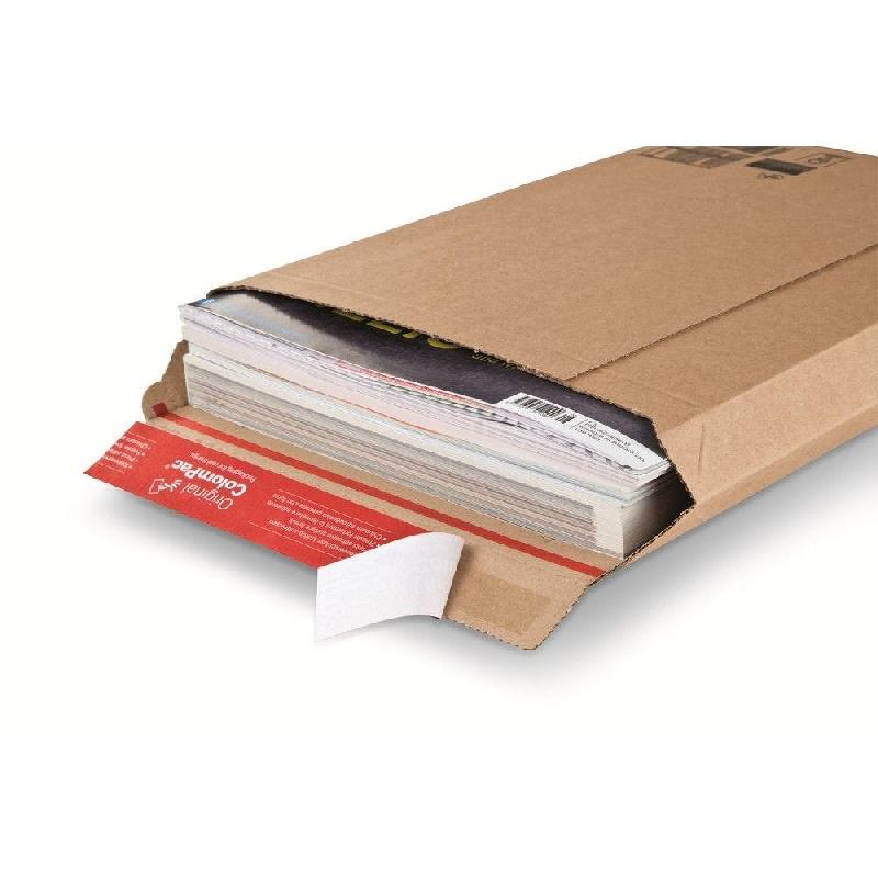 Pochette d'expédition carton brun avec fermeture adhésive 25x36x5cm_1