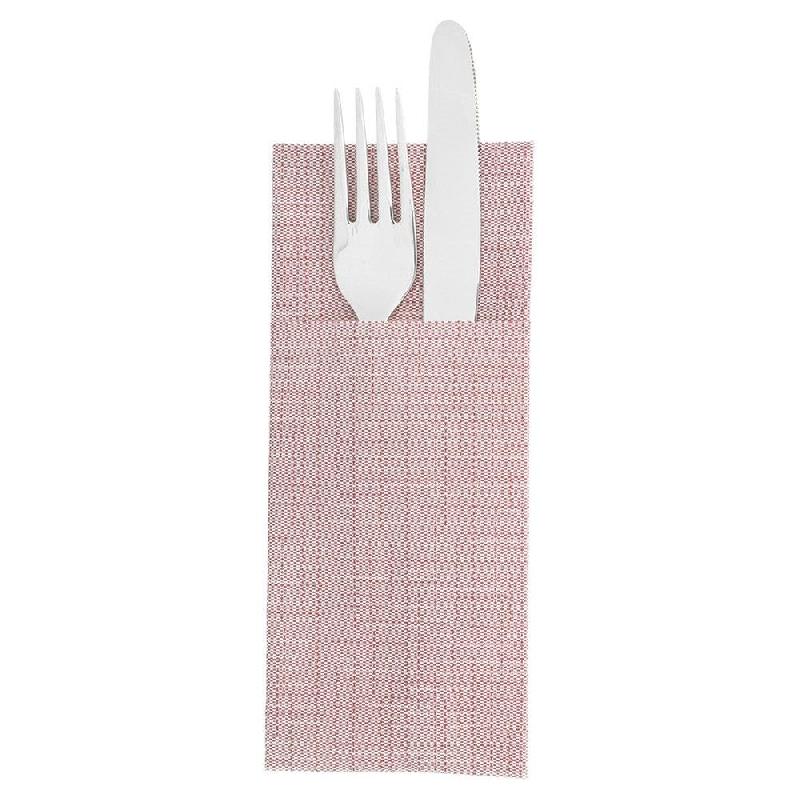 Serviette-étui pour couverts intissé effet matière bordeaux 33x40cm - par 700_1