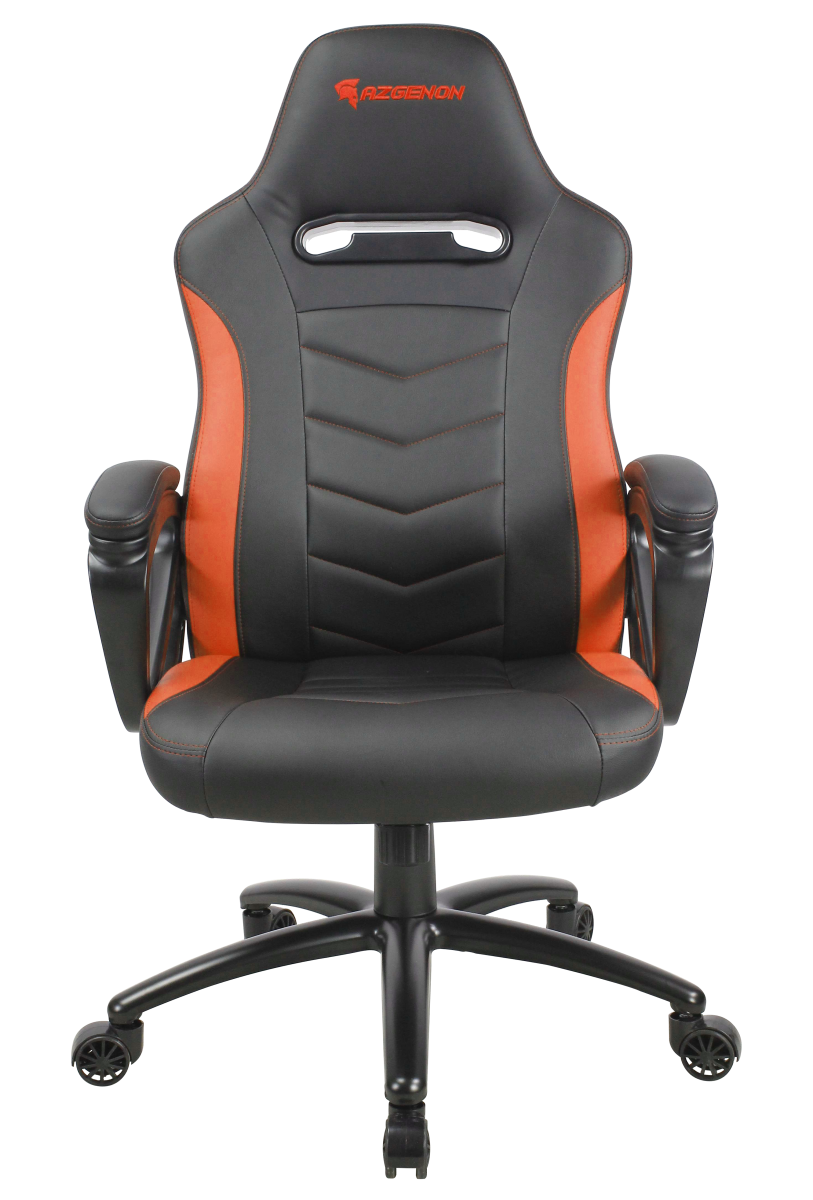 Fauteuil de bureau AZGENON Z100 Orange - Design racé, robuste et confortable - Poids maximal 120 kg - Réf : AZG_Z100_BKORG_1