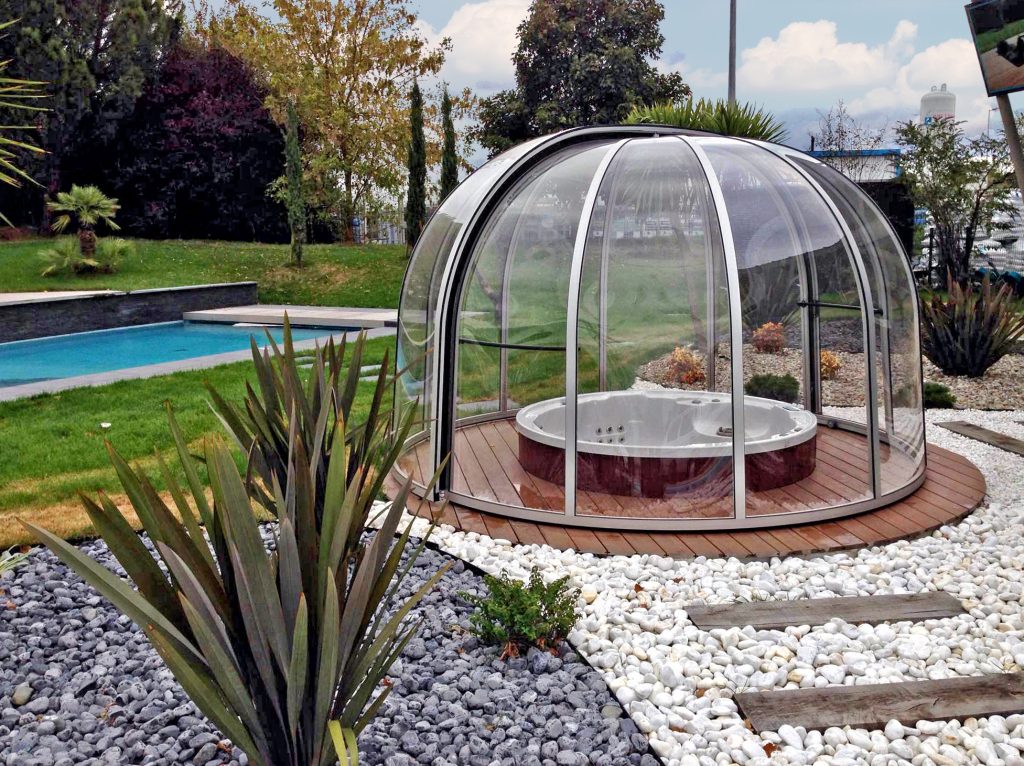 Abri de spa en aluminium haut de gamme avec vision panoramique