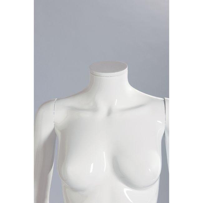 Mannequin femme modulable blanc brillant sans tête - jambe avant - H160cm - polypropylène_1