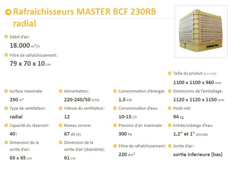 Master BCF 230RB - Rafraîchisseur d'air - Master Climate Solutions - Débit d'air 18.000 m3/h - Ventilateur radial et télécommande_1