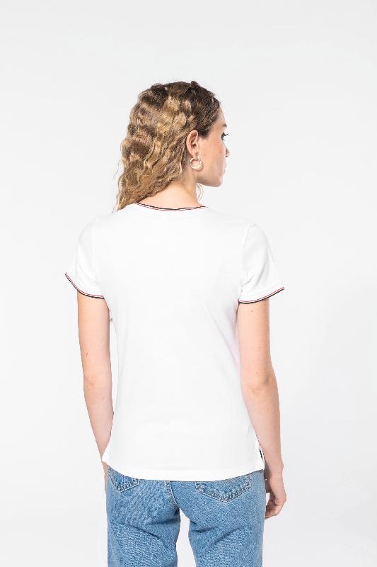 T-shirt maille piquée col V femme - Kariban - Réf: K394 - 100% coton_1