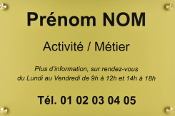 Plaque d'entreprise professionnelle en plexiglas - Résistante aux UV et intempéries - Épaisseur 3 à 5 mm - Gravure en creux au dos_1