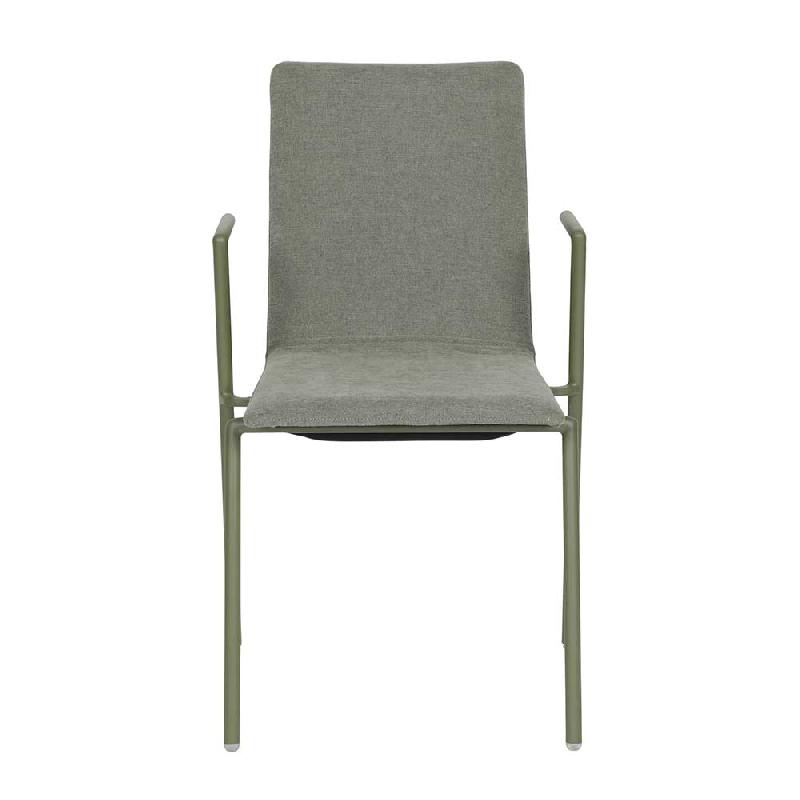 Fortis - Fauteuil empilable en tissu vert_1