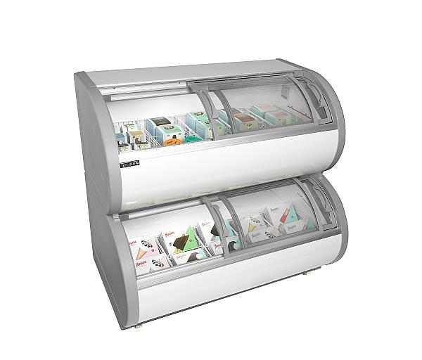 Vitrine froid négatif à deux niveaux Blanc - 408 L | Tefcold - TD500_1