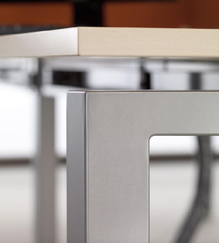 Bureau d'angle Quadra - Mobel Linea. - Blanc 9010, 160, Acacia clair, Droite_1