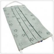 Masque 3 plis étoile verte - tissu 100% coton bio - lavable et réutilisable - fabrication française_1