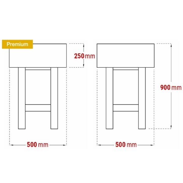 Table de découpe en bois d'acacia - Profondeur 500 mm_1