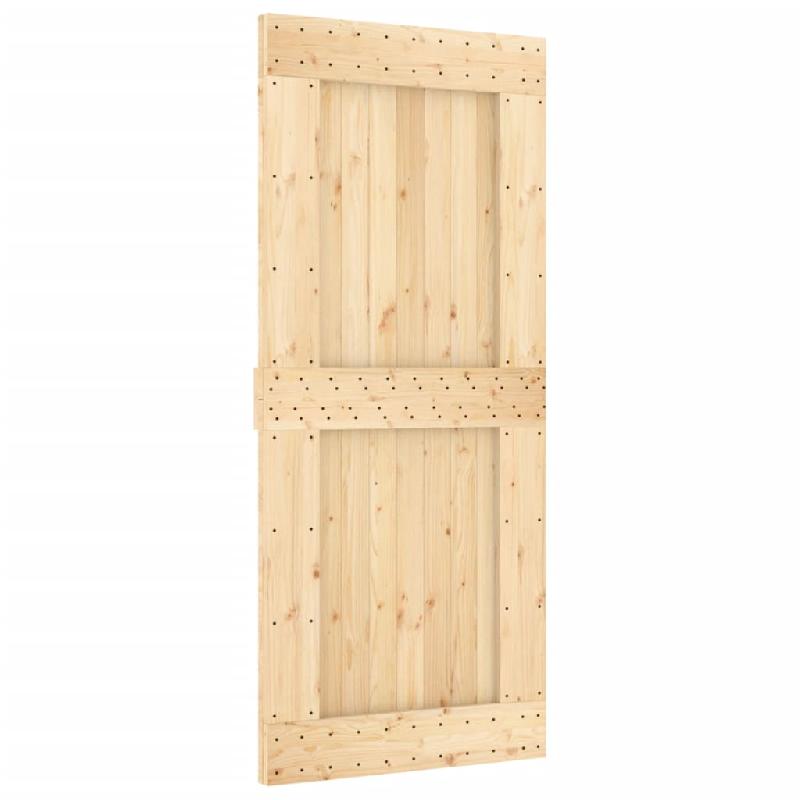 Vidaxl porte coulissante et kit de quincaillerie 90x210 cm pin massif 3203015_1