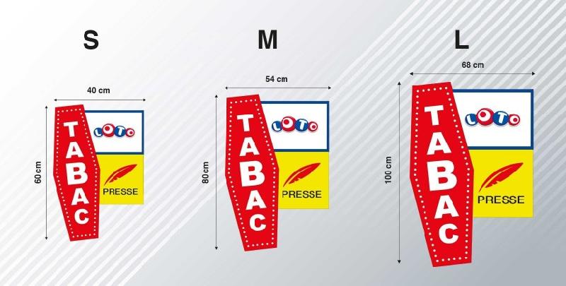 Enseigne drapeau Tabac Loto Presse - Modèle lumineux pour buralistes_1