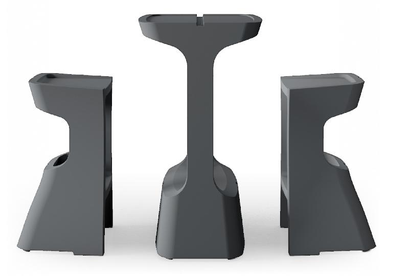 Table mange-debout intérieur/extérieur Karla - Sokoa - Blanc, Sans plateau verre_1