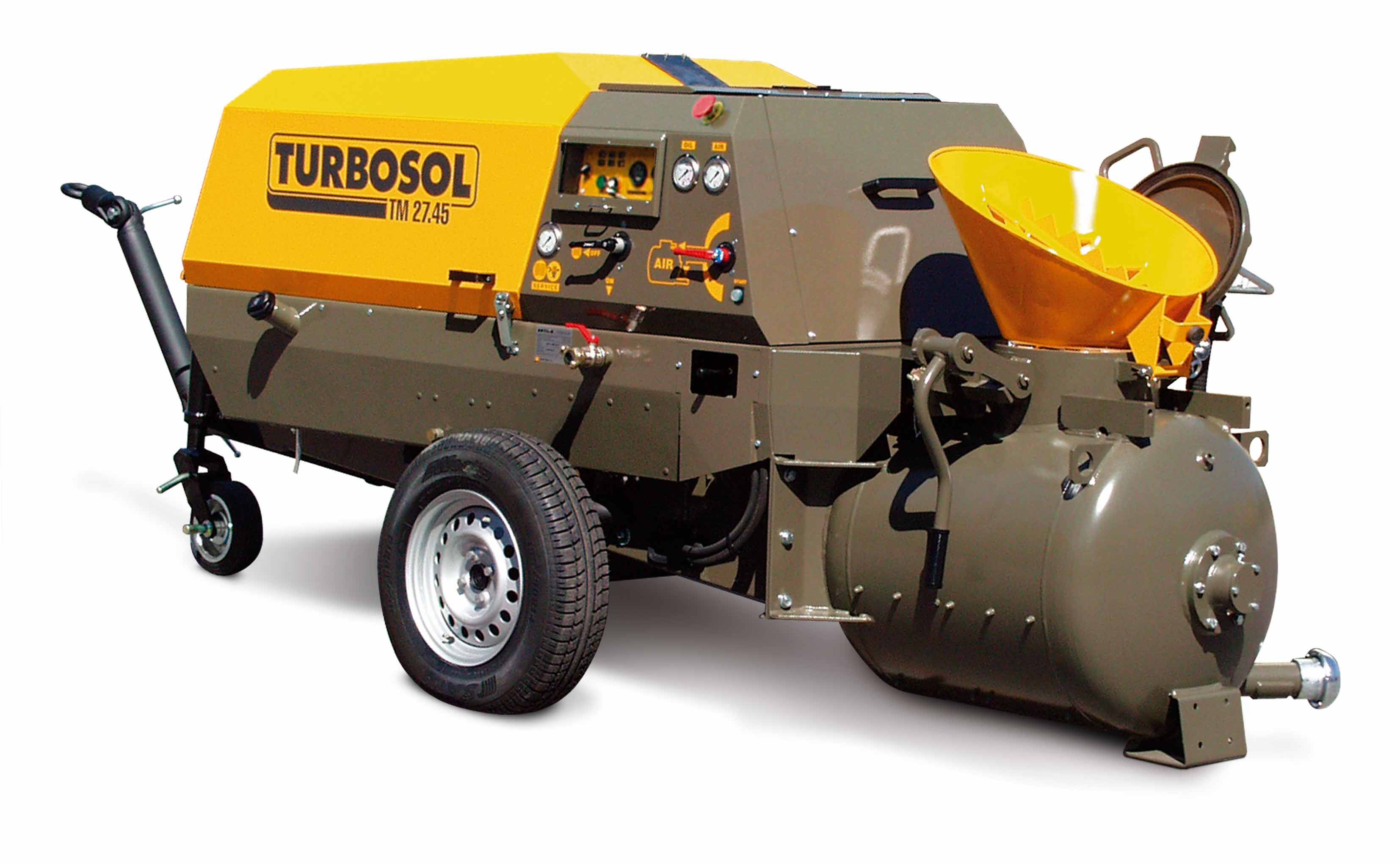 Malaxeur et transporteur de chapes et bétons avec moteur diesel