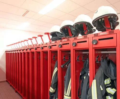 Vestiaire pompier PRO avec casier sécurisé - 100 cm de largeur_1