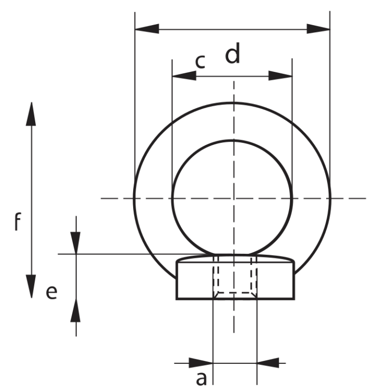 Anneau de levage femelle DIN 582 - REF : 42000 - Acier, capacité 0,07t à 21t, finition zingage_1