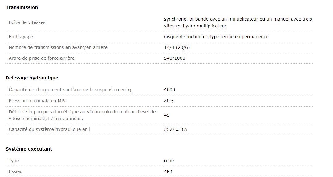 Belarus 923.5 - Tracteur agricole MTZ Belarus - 95,2 kW (70,0 c.V.) - 4 cylindres - Boîte synchronisée_1