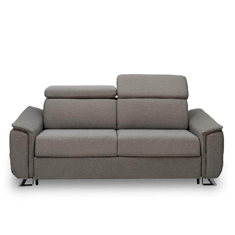 Canapé convertible express Réaumur - 160cm - Sommier à lattes - Matelas 16cm - Tweed gris - Fabrication italienne_1