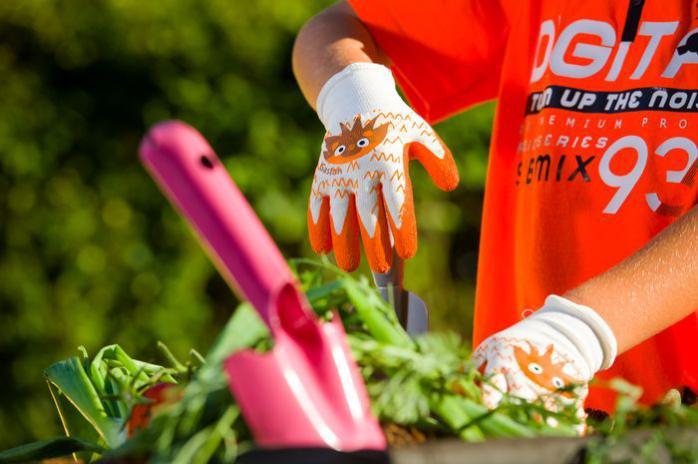 Gants de protection enfant multiusage ROSTAING - Orange Gaston le Hérisson - Taille 6/8 ans - Polyamide et Latex mousse_1