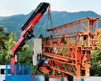 Grue auxiliaire Fassi F295RA e-dynamic - 28,95 tm - bras hydraulique jusqu'à 26,70 m avec jib_1