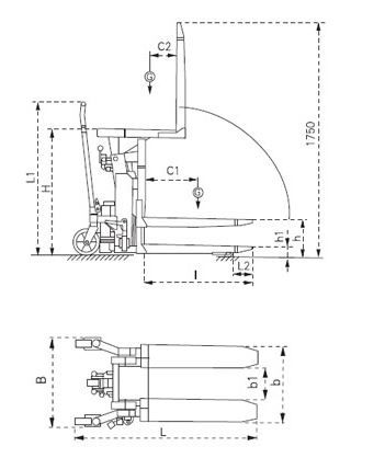 Msa0405 - transpalette inclinable manuel - disset odiseo - 1000 kg_1