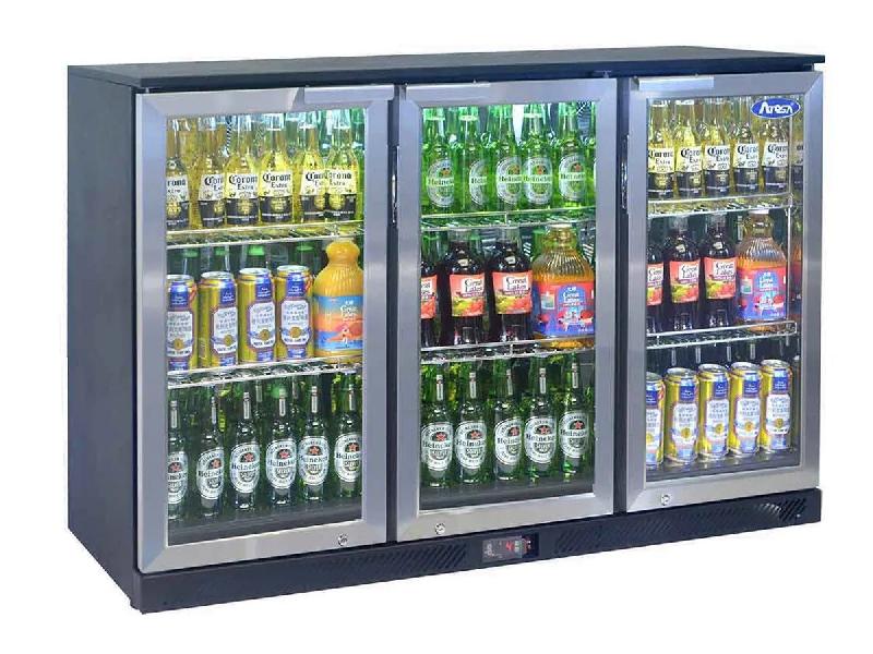 Arrière bar réfrigéré 3 portes battantes inox 320L Atosa_1