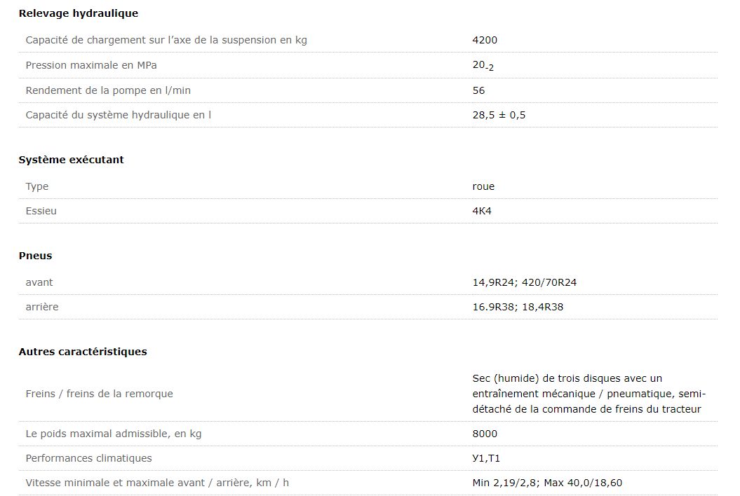 Belarus 1220.5 - Tracteur agricole MTZ Belarus - 122,4/90,0 kW/c.v. - 4 cylindres turbo - Boîte synchronisée 16/8 (24/12) - Stage IIIB_1