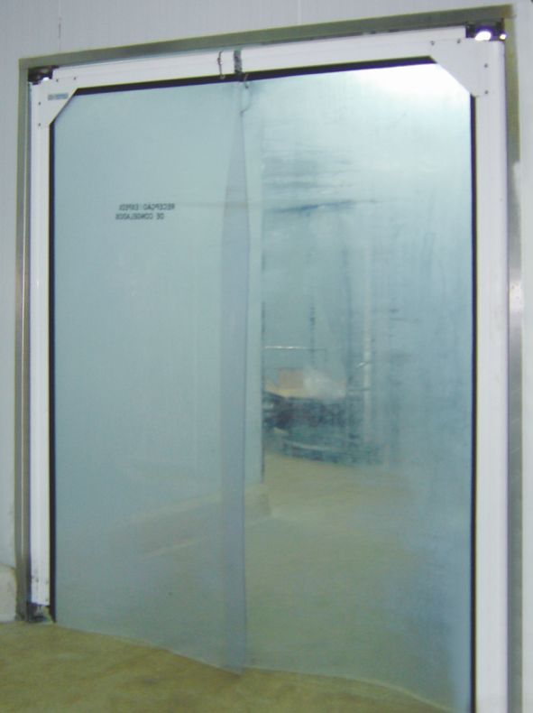 Porte battante flexible - mécanismes en acier inoxydable - positions ouvertes à 90º_1