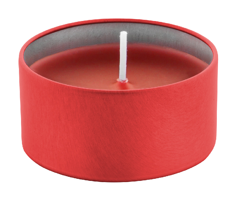 Bougie à la vanille - boîte en métal - couleur rouge - 60g_1