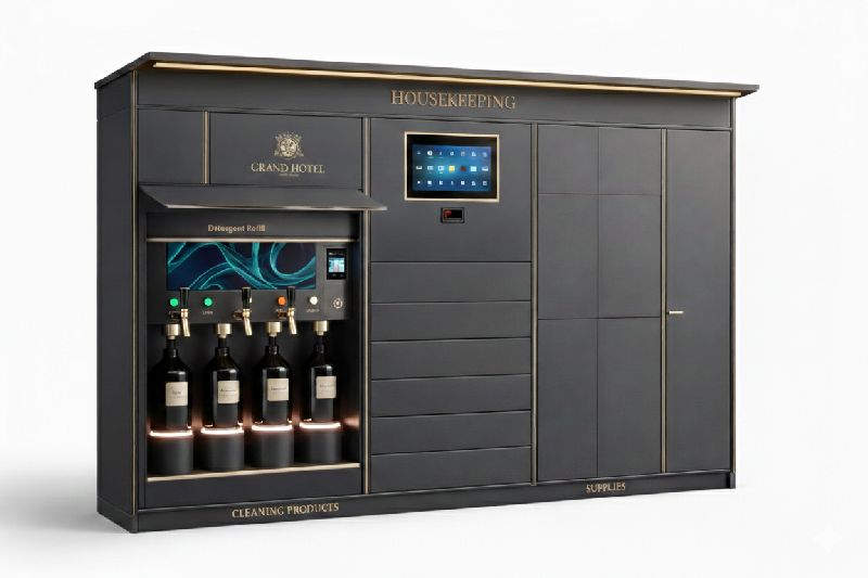 Casier intelligent pour produits d'entretien ménager - distribution contrôlée et accès centralisé_1
