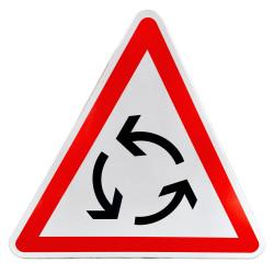 Panneau de priorité AB25 - Carrefour à sens giratoire - Haute durabilité - Made in France - Conforme NF et CE_1