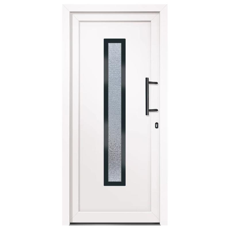 Vidaxl porte d'entrée blanc 98x208 cm pvc 3157081_1