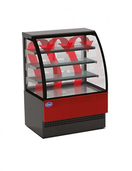 Vitrine pour pâtisserie et snacking - Air chaud, LED, RAL 9005, Laqué/Inox - Référence: SIENA VB H 1800_1