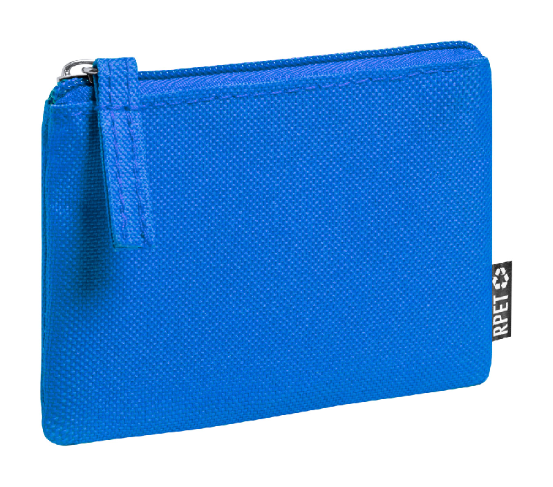 Porte-monnaie zippé en polyester 600D RPET - Labélisé RPET - Couleur bleue - 13g_1