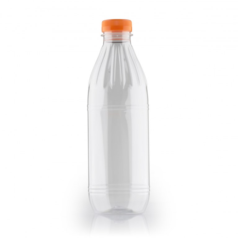 Bouteille en plastique PET FRUITA 1000 ml - bague 38 3 filets - cristal_1