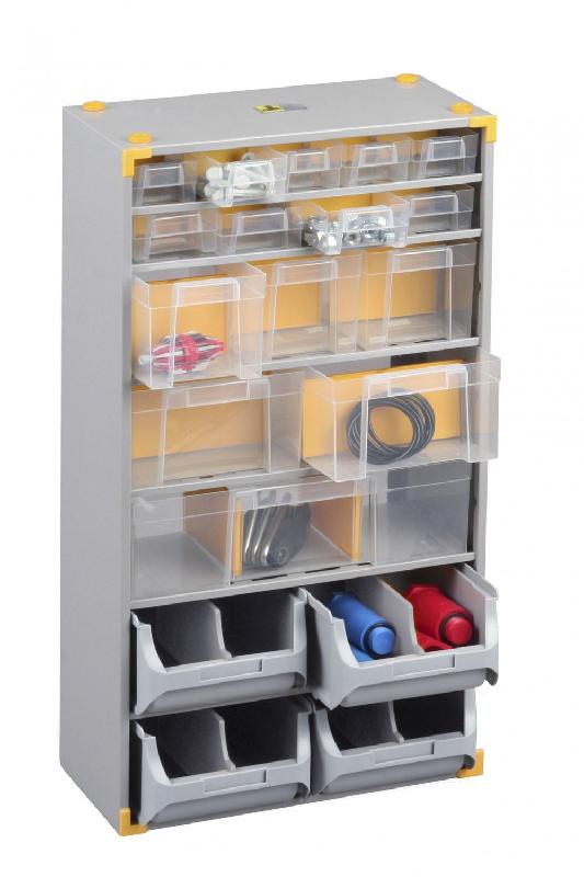 Casier à vis en acier - 19 tiroirs - Dimensions 56 x 30 x 16.5 cm - Avec séparateurs amovibles_1