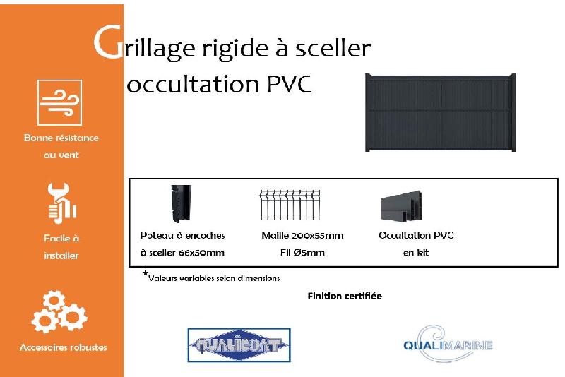 Grillage rigide à sceller occultation PVC - 630_1