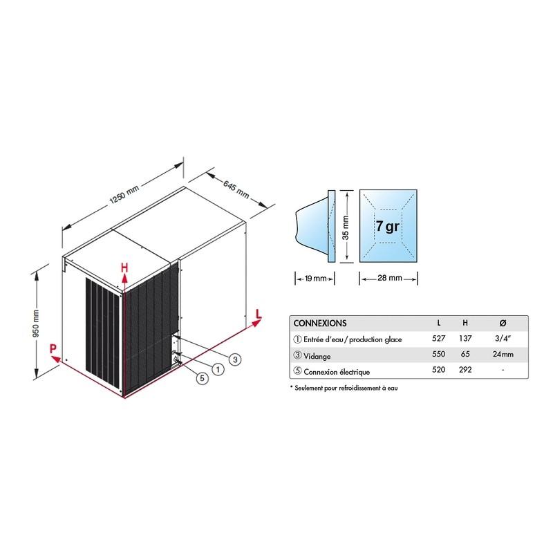Machine à glaçons cubes 770 kg/24h modulaire condenseur air Brema_1