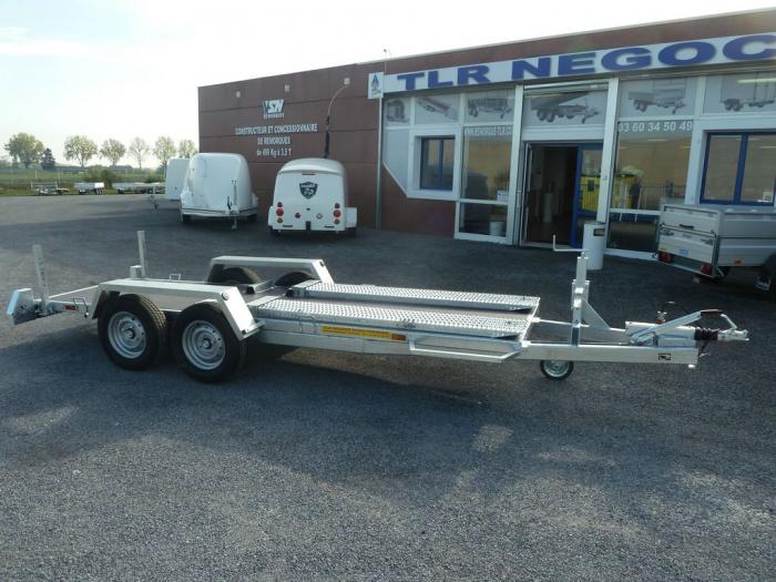 Remorque porte-engins VSN - 2T - 4m - 2 essieux - châssis galvanisé et rampes acier_1