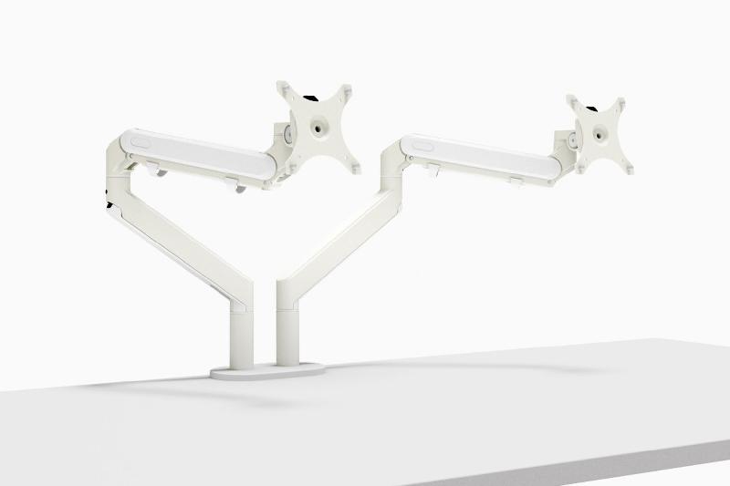 Support écran articulé TRAM - Mobel Linea - Blanc, Double_1