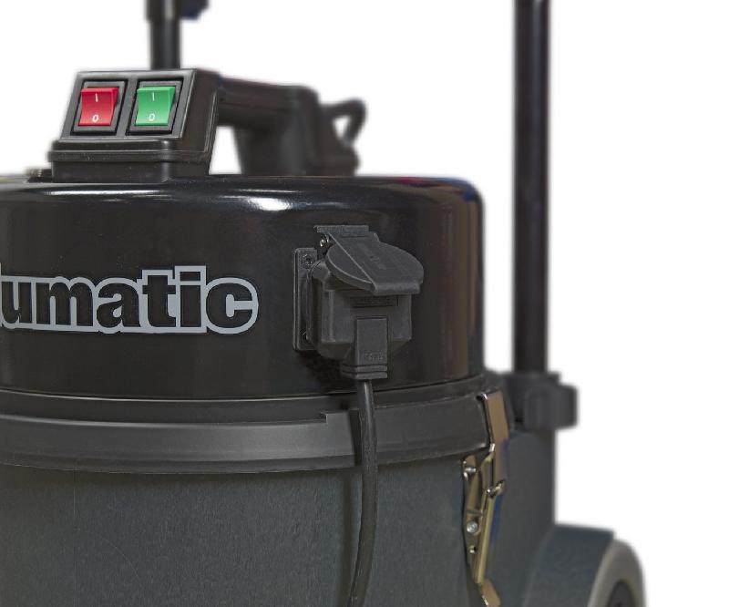 Aspirateur industriel de chantier Numatic TEM390A - Classe M avec filtre H13, capacité 18L et prise auxiliaire 2200W_1