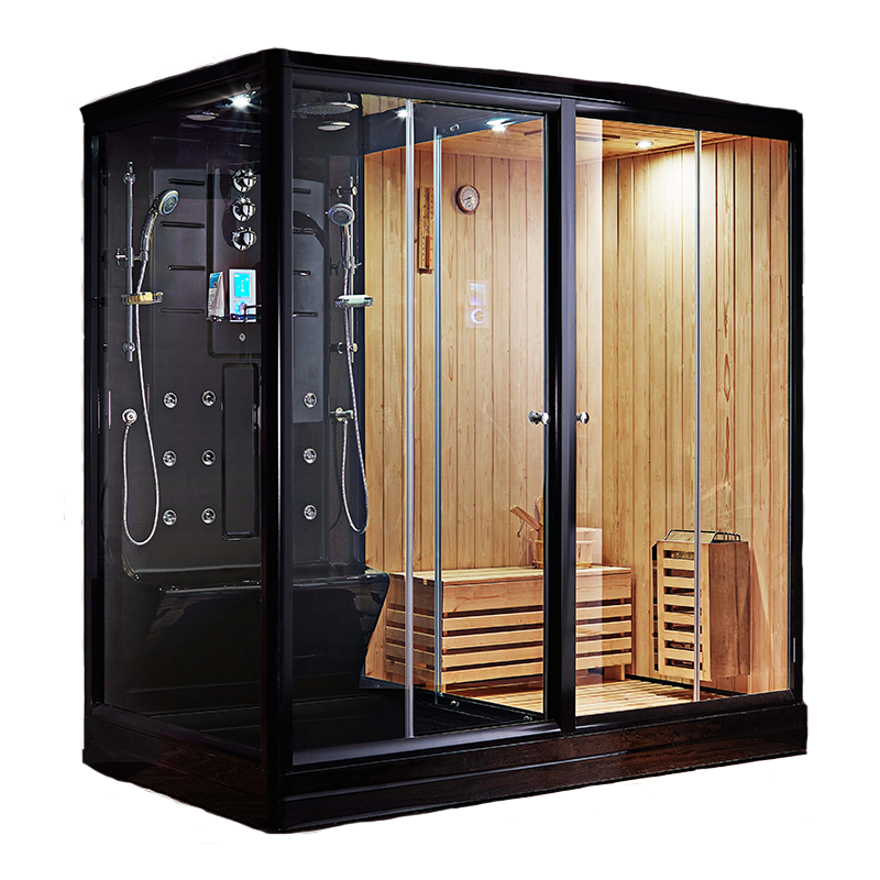 COMBI SAUNA DOUCHE HAMMAM BOREAL® SH220-D BLACK EDITION - DROITE_1