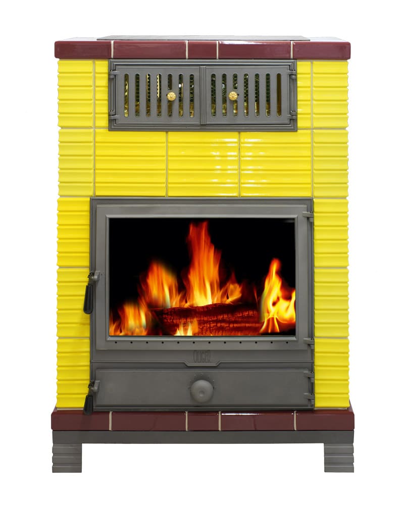 Poêle à bois Alphastar - Faïence Sillage - Puissance de 7 à 20 KW - Option plateau culinaire - Nilda_1