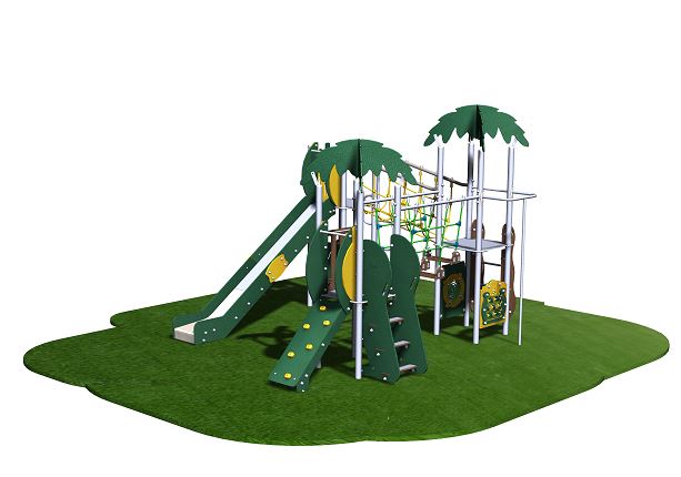 Structure de jeux inox - 3 tours - gamme Oasis - OA31502I - pour enfants dès 2 ans_1