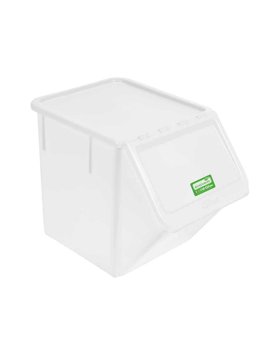 Bac à ingrédients biosourcé 40 L - PEHD transparent - Empilable et hygiénique - Référence INGREDBIO/40_1