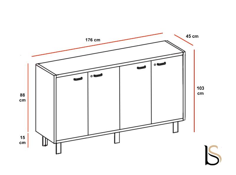 Grande armoire 4 portes - Quadrifoglio - Wengé_1